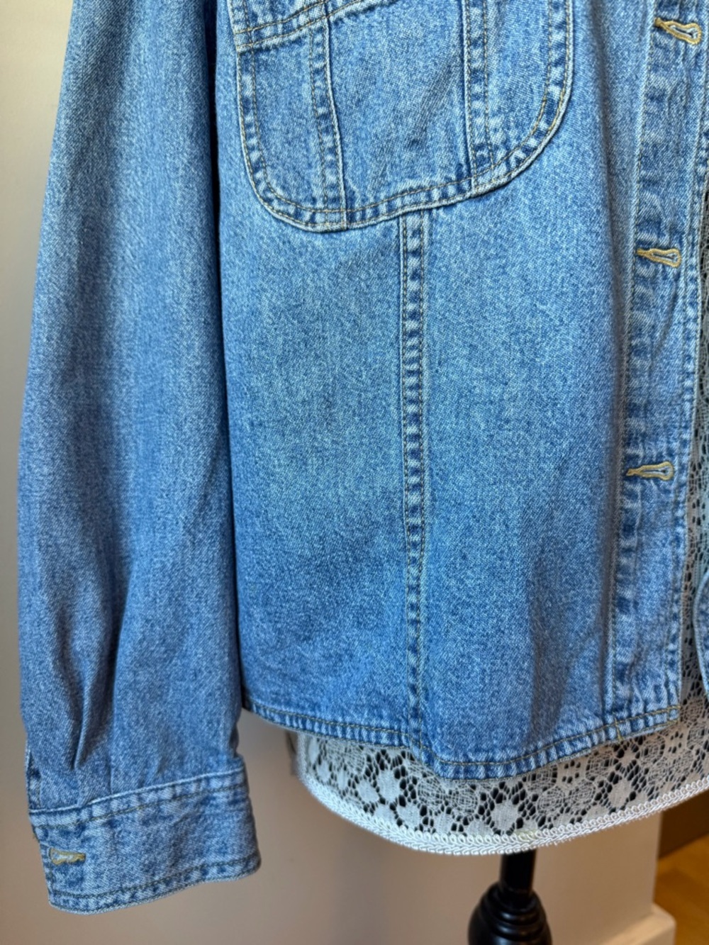 Vintage Liz Claiborne Denim Jacket cotton boxy oversized - Picture 3 of 8